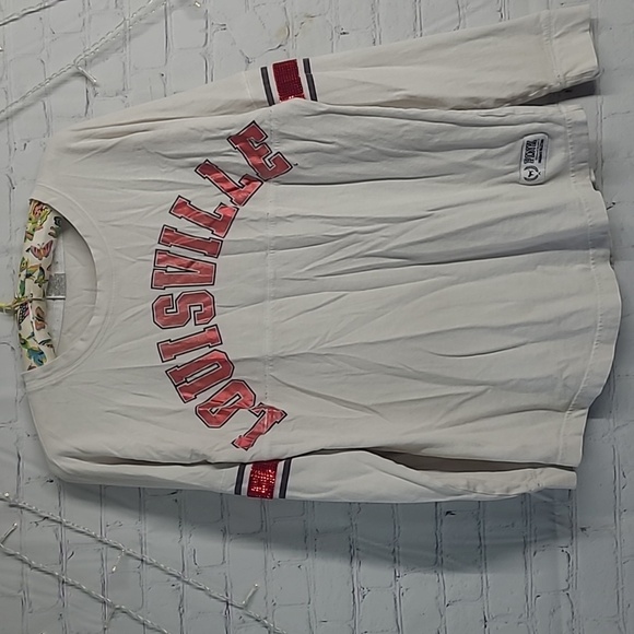 2015 Victoria's Secret PINK Sequins Louisville Cardinals Cards Long Sleeve Sz S - Picture 12 of 17